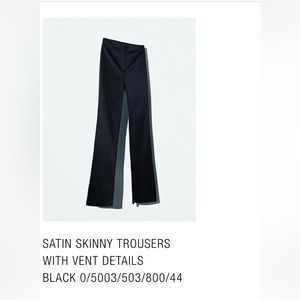 Mossimo Dutti Satin Skinny Trousers with vents. Brand new with tags